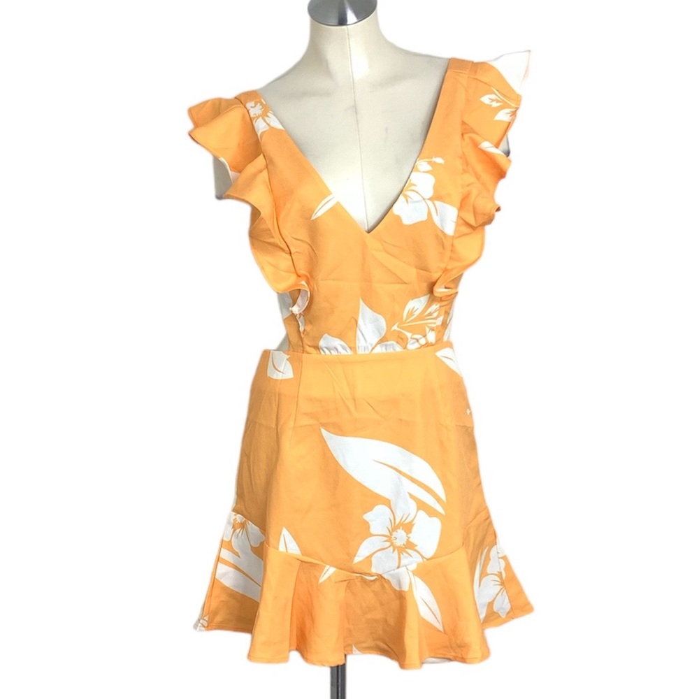 Dygarni California Floral Dress mustard yellow Size Large